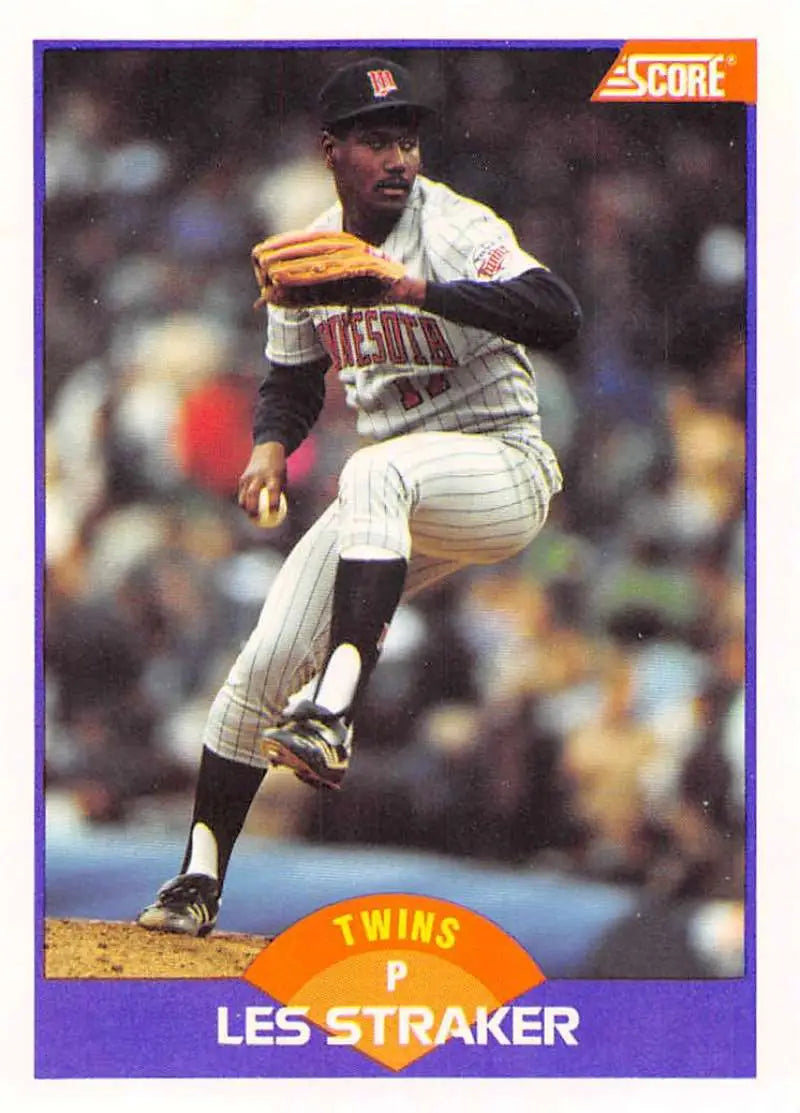 1989 Score #244 Les Straker NM-MT Minnesota Twins Baseball Card - Baseball Card Single