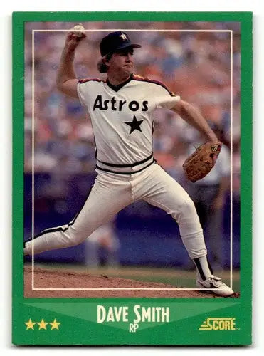 Original gloss baseball card of Dave Smith Houston Astros from 1989 Score #245