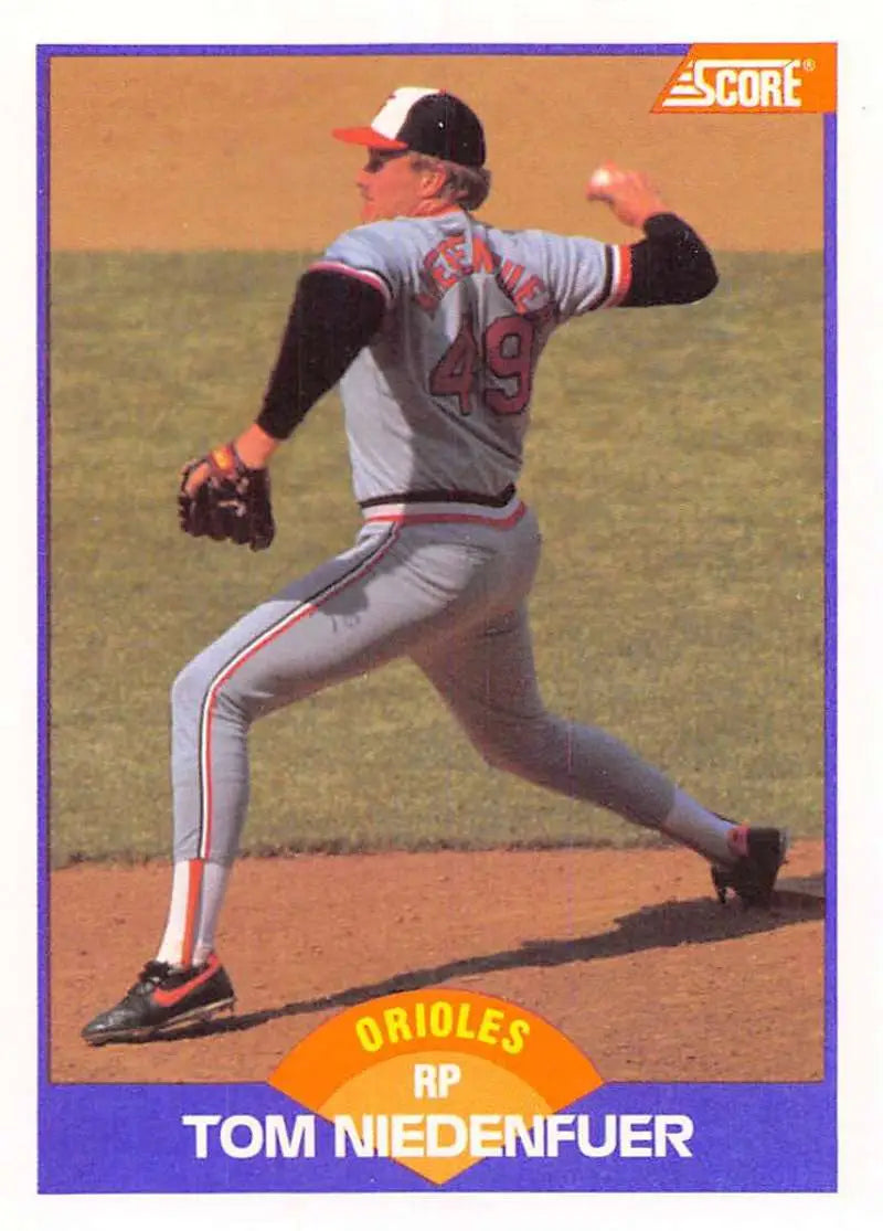 1989 Score #252 Tom Niedenfuer NM-MT Baltimore Orioles Baseball Card - Baseball Card Single