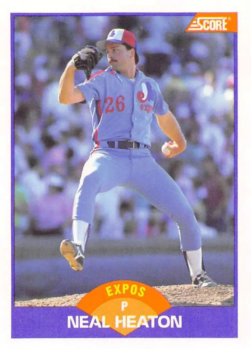 1989 Score #253 Neal Heaton NM-MT Montreal Expos Baseball Card - Baseball Card Single