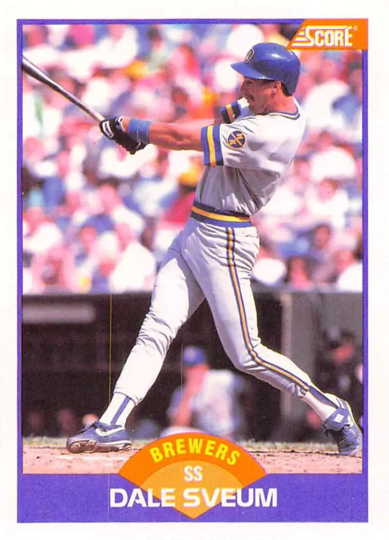 1989 Score #256 Dale Sveum NM-MT Milwaukee Brewers Baseball Card - Baseball Card Single