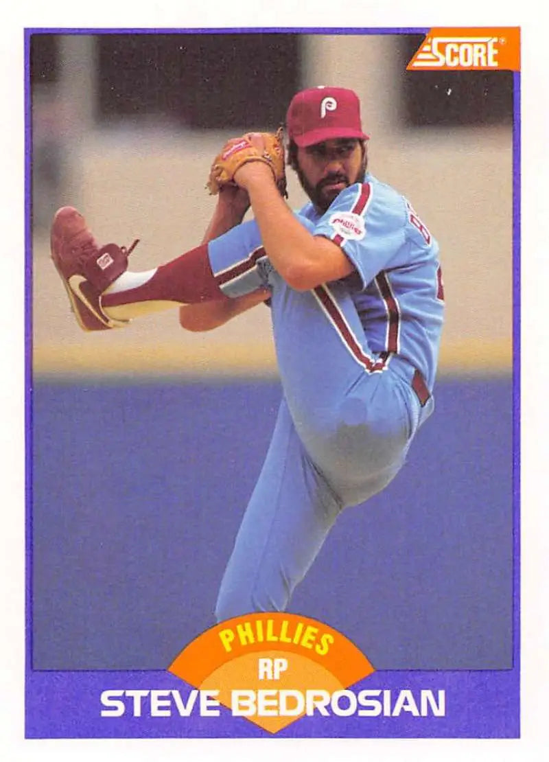 1989 Score #260 Steve Bedrosian NM-MT Philadelphia Phillies Baseball Card - Baseball Card Single