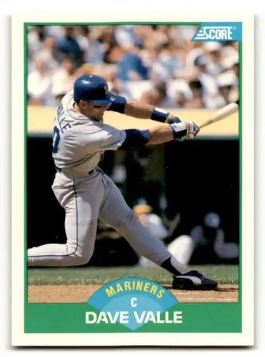Original gloss Dave Valle Seattle Mariners baseball card from 1989 Score #27