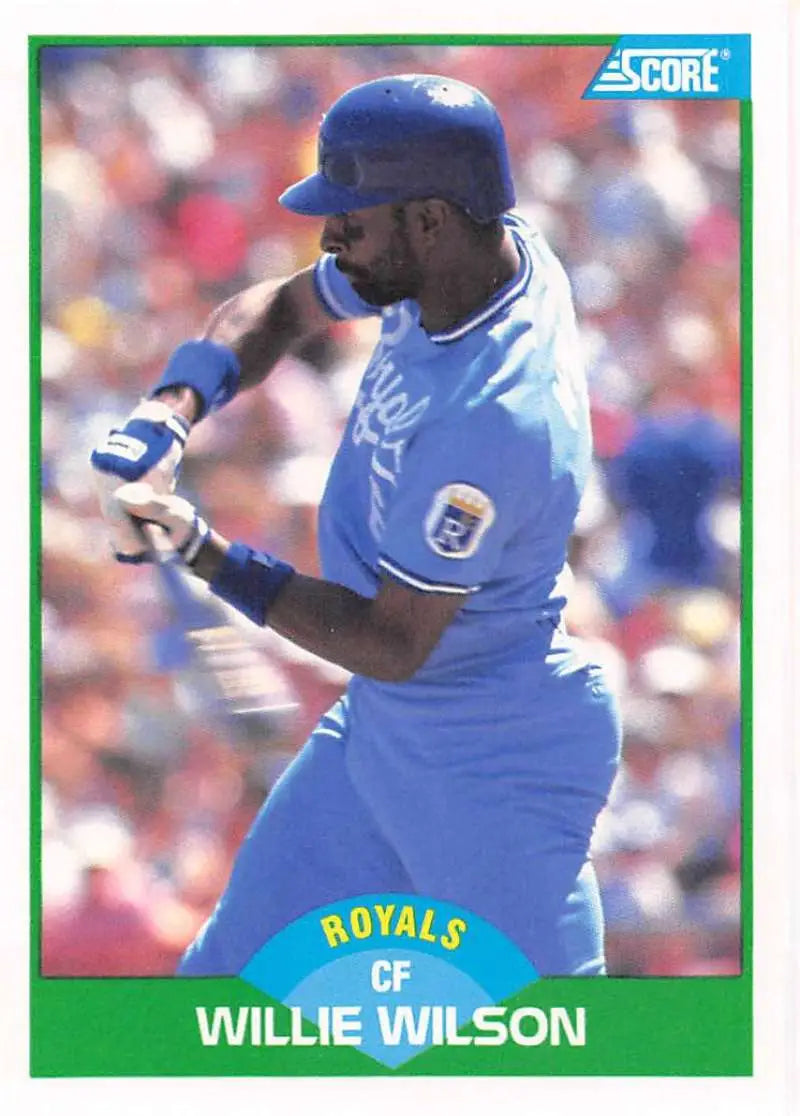 1989 Score #28 Willie Wilson NM-MT Kansas City Royals Baseball Card - Baseball Card Single