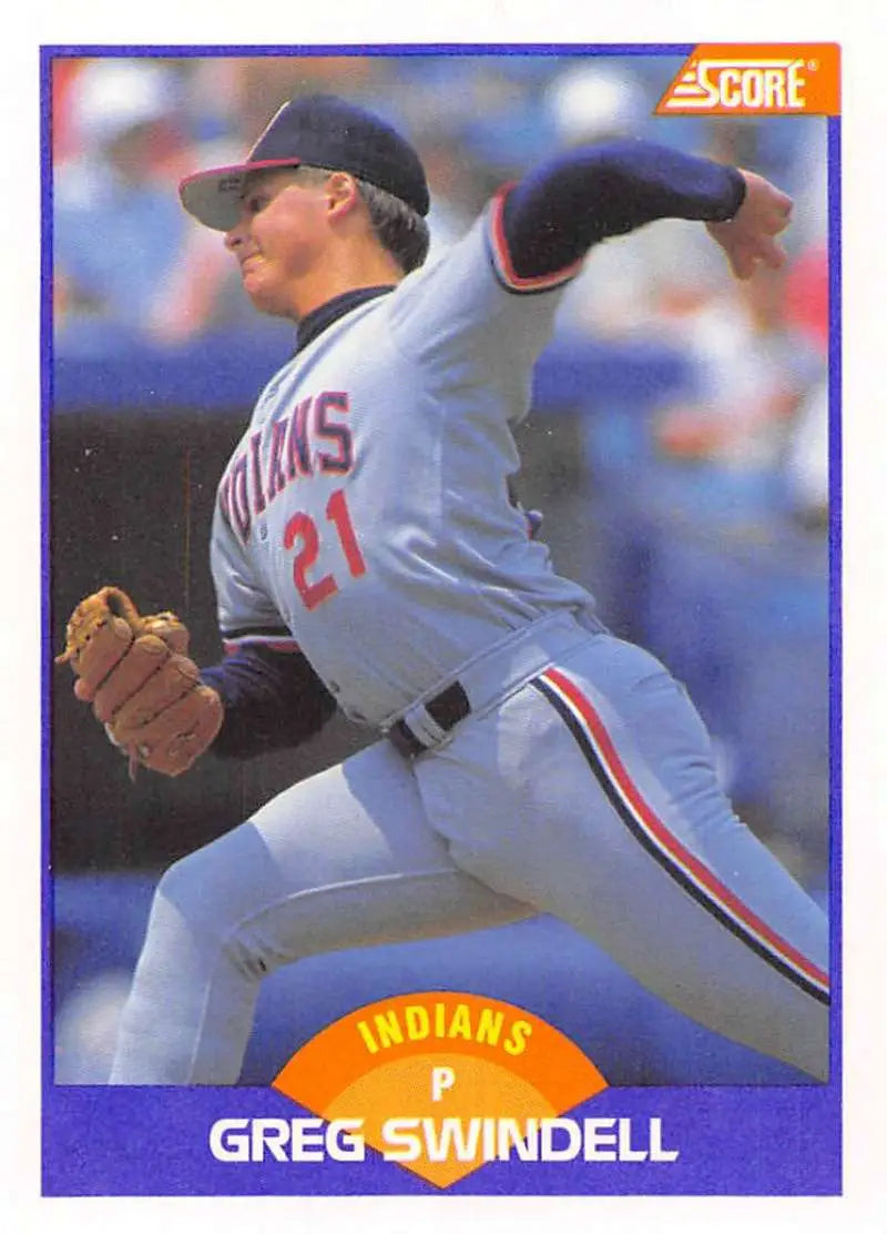 1989 Score #282 Greg Swindell NM-MT Cleveland Indians Baseball Card - Baseball Card Single