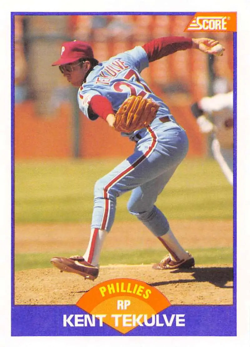 1989 Score #287 Kent Tekulve NM-MT Philadelphia Phillies Baseball Card - Baseball Card Single