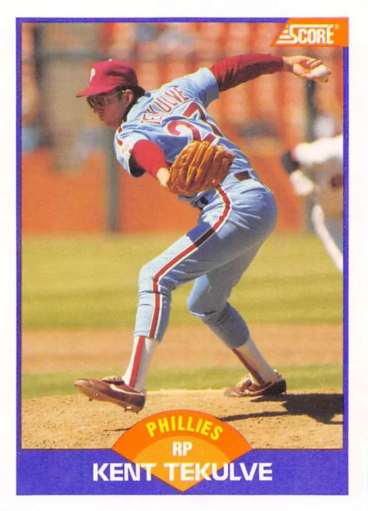 1989 Score #287 Kent Tekulve NM-MT Philadelphia Phillies Baseball Card - Baseball Card Single