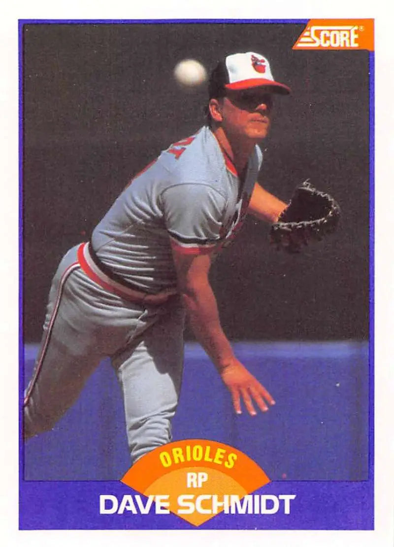 1989 Score #292 Dave Schmidt NM-MT Baltimore Orioles Baseball Card - Baseball Card Single
