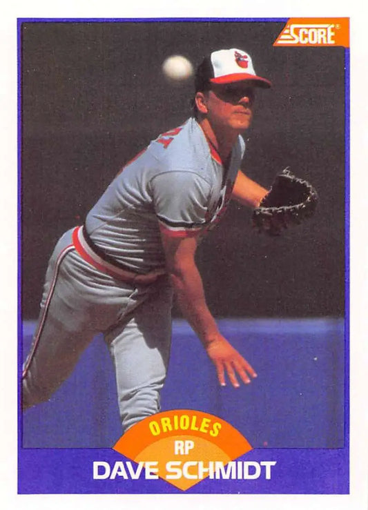1989 Score #292 Dave Schmidt NM-MT Baltimore Orioles Baseball Card - Baseball Card Single