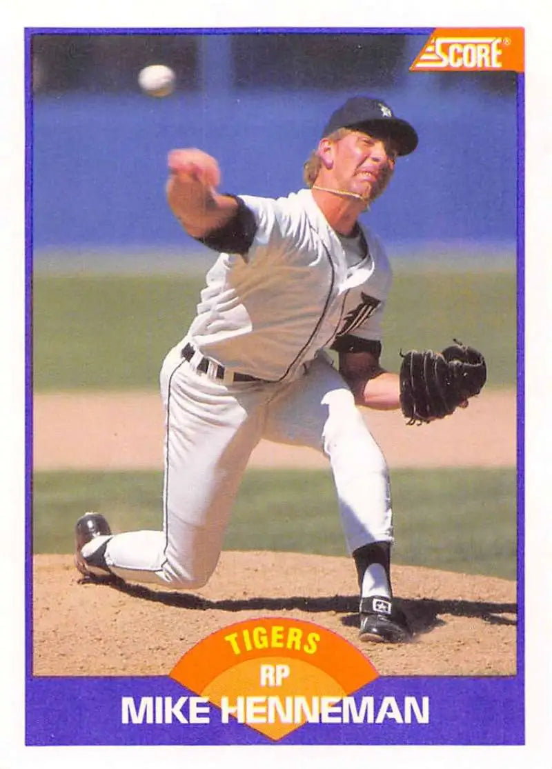 1989 Score #293 Mike Henneman NM-MT Detroit Tigers Baseball Card - Baseball Card Single