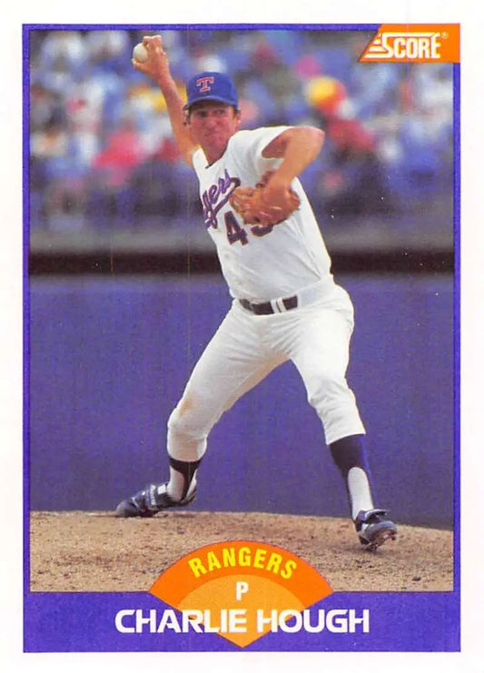 1989 Score #295 Charlie Hough NM-MT Texas Rangers Baseball Card - Baseball Card Single