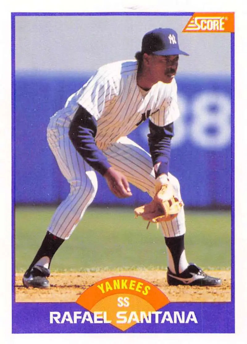 1989 Score #296 Rafael Santana NM-MT New York Yankees Baseball Card - Baseball Card Single