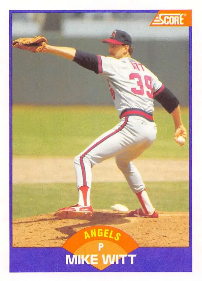 1989 Score #298 Mike Witt NM-MT California Angels Baseball Card - Baseball Card Single