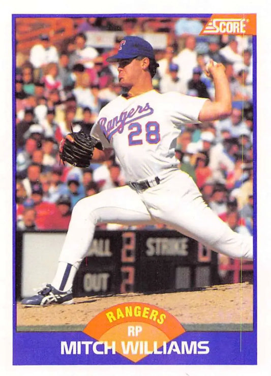1989 Score #301 Mitch Williams NM-MT Texas Rangers Baseball Card - Baseball Card Single