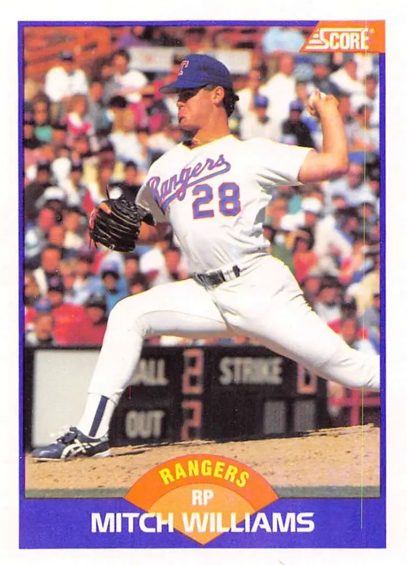 1989 Score #301 Mitch Williams NM-MT Texas Rangers Baseball Card - Baseball Card Single