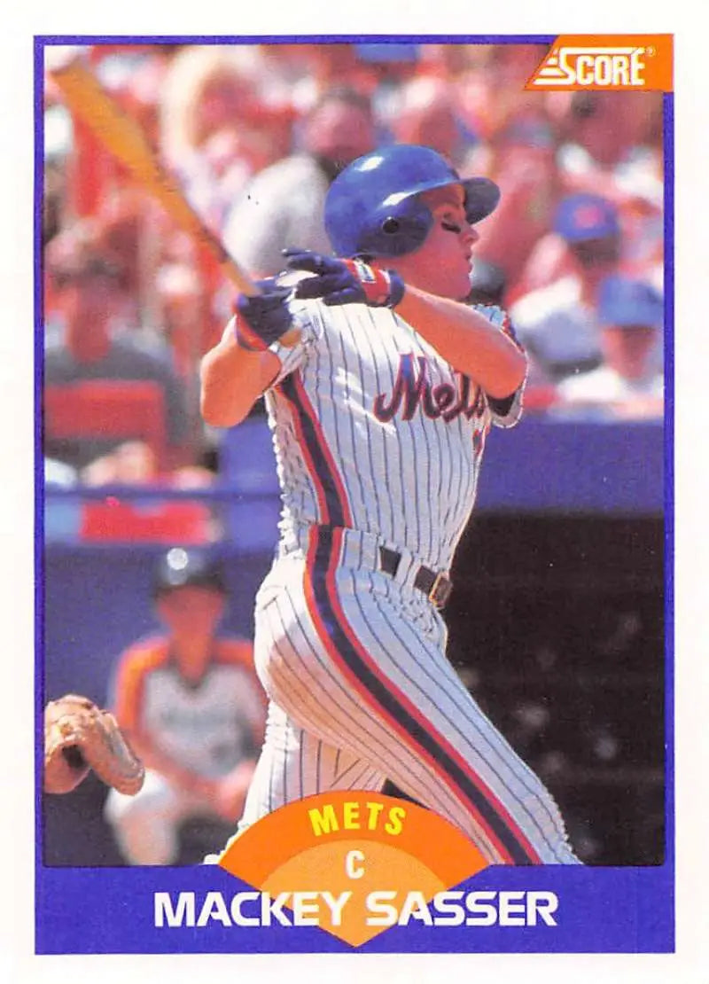 1989 Score #303 Mackey Sasser NM-MT New York Mets Baseball Card - Baseball Card Single