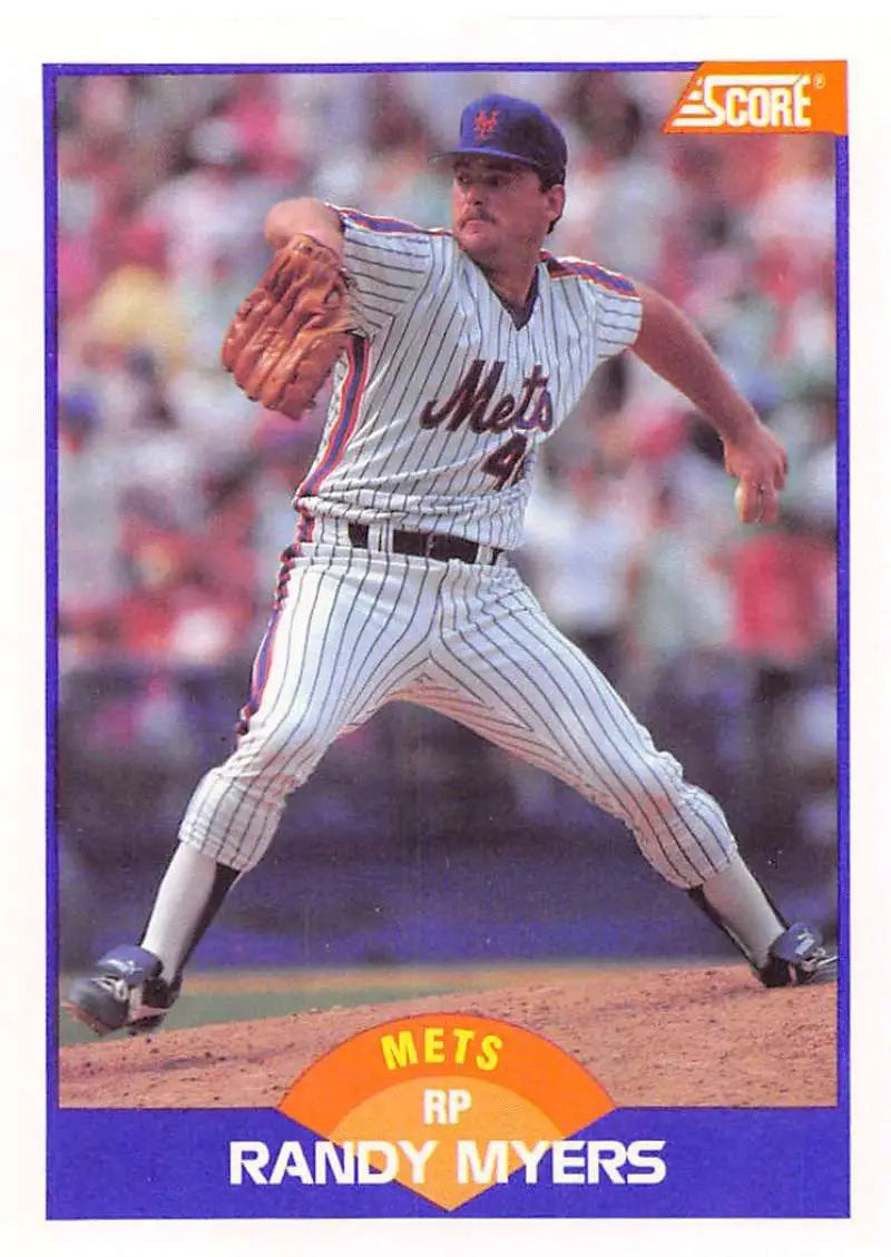 1989 Score #306 Randy Myers NM-MT New York Mets Baseball Card - Baseball Card Single