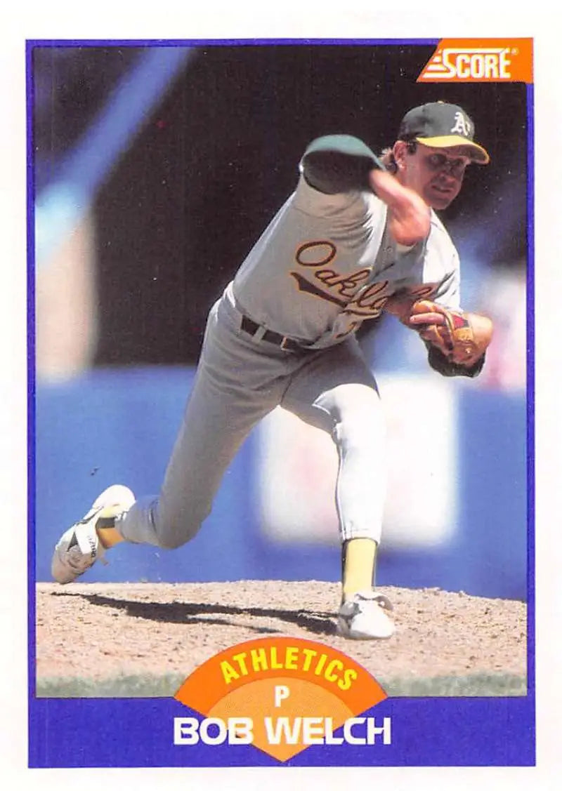 1989 Score #308 Bob Welch NM-MT Oakland Athletics Baseball Card - Baseball Card Single