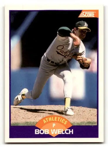 1989 Score Bob Welch Oakland Athletics baseball card in excellent condition