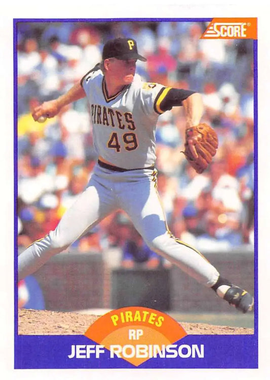 1989 Score #309 Jeff Robinson NM-MT Pittsburgh Pirates Baseball Card - Baseball Card Single
