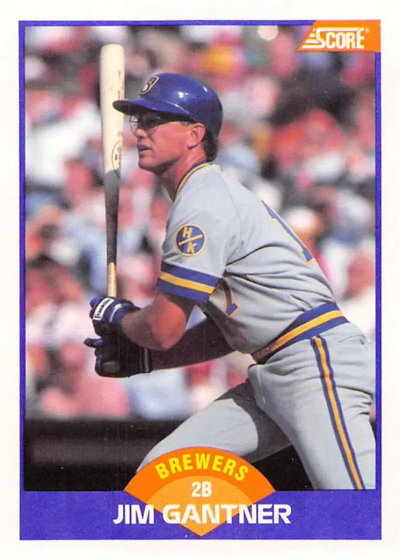 1989 Score #313 Jim Gantner NM-MT Milwaukee Brewers Baseball Card - Baseball Card Single