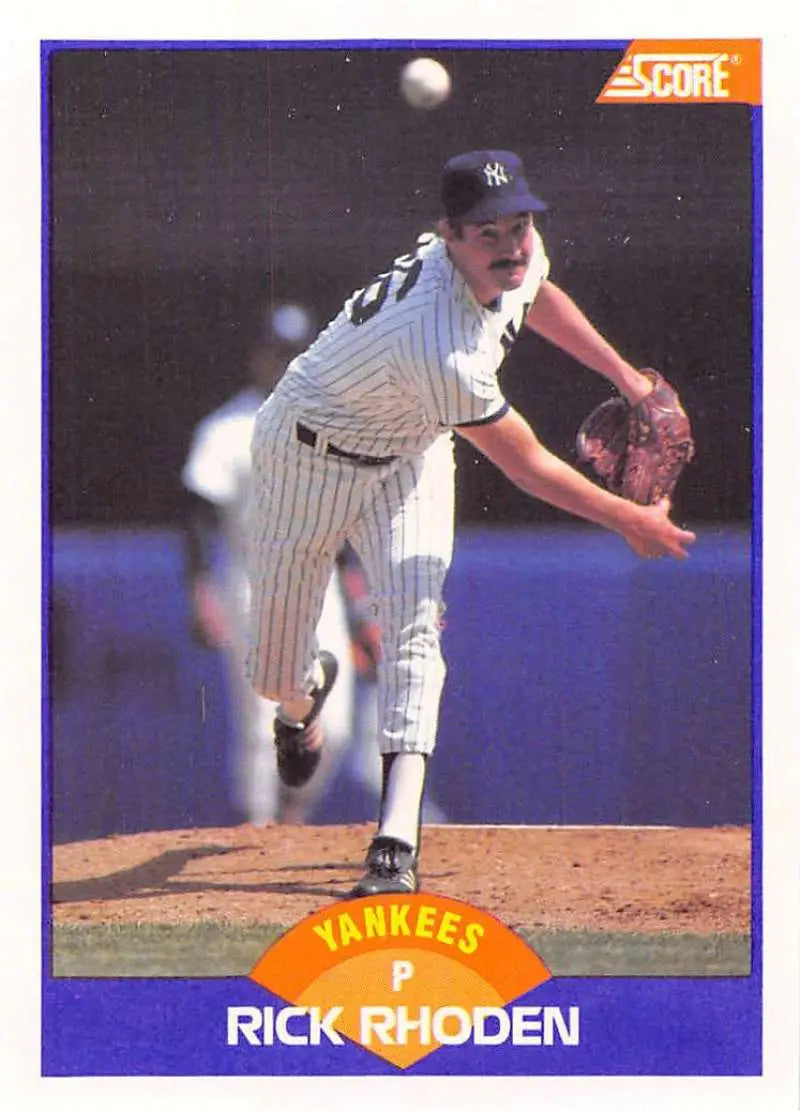 1989 Score #317 Rick Rhoden NM-MT New York Yankees Baseball Card - Baseball Card Single