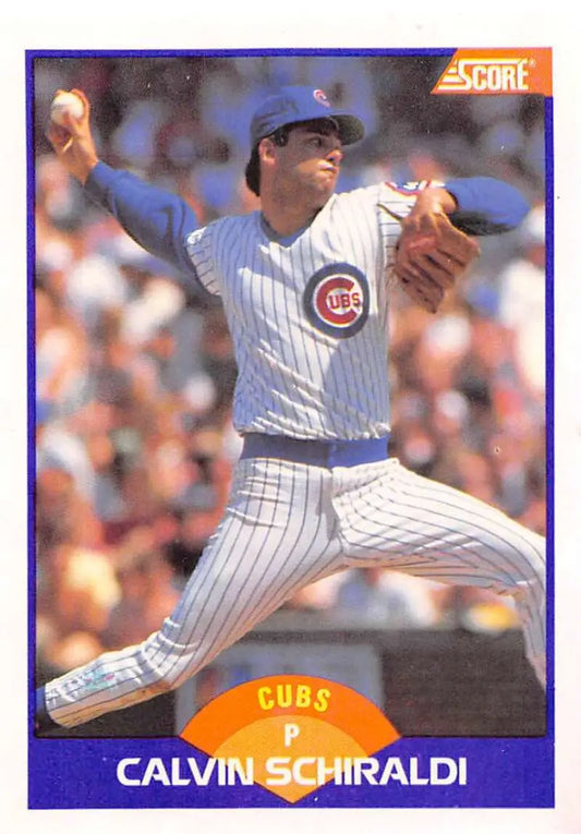 1989 Score #321 Calvin Schiraldi NM-MT Chicago Cubs Baseball Card - Baseball Card Single