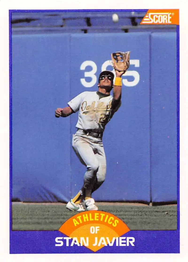 1989 Score #322 Stan Javier NM-MT Oakland Athletics Baseball Card - Baseball Card Single