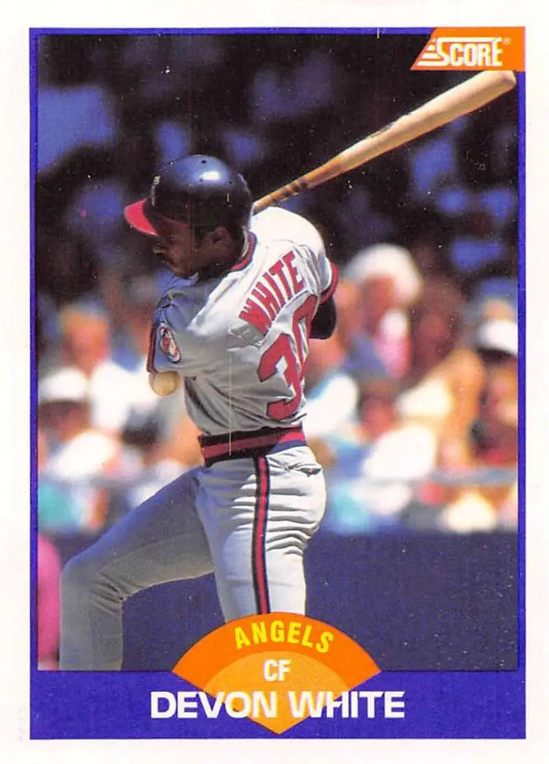 1989 Score #323 Devon White NM-MT California Angels Baseball Card - Baseball Card Single