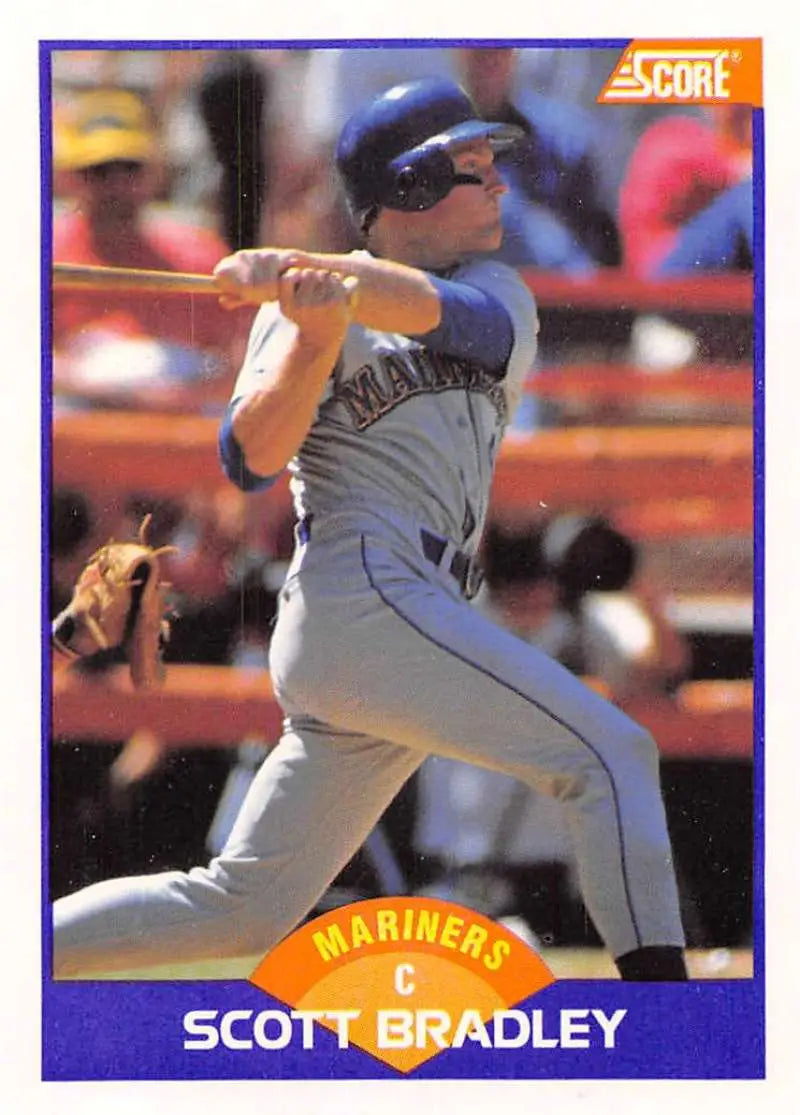 1989 Score #324 Scott Bradley NM-MT Seattle Mariners Baseball Card - Baseball Card Single
