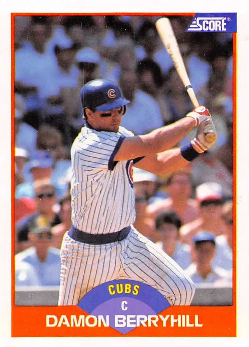 1989 Score #336 Damon Berryhill NM-MT Chicago Cubs Baseball Card - Baseball Card Single