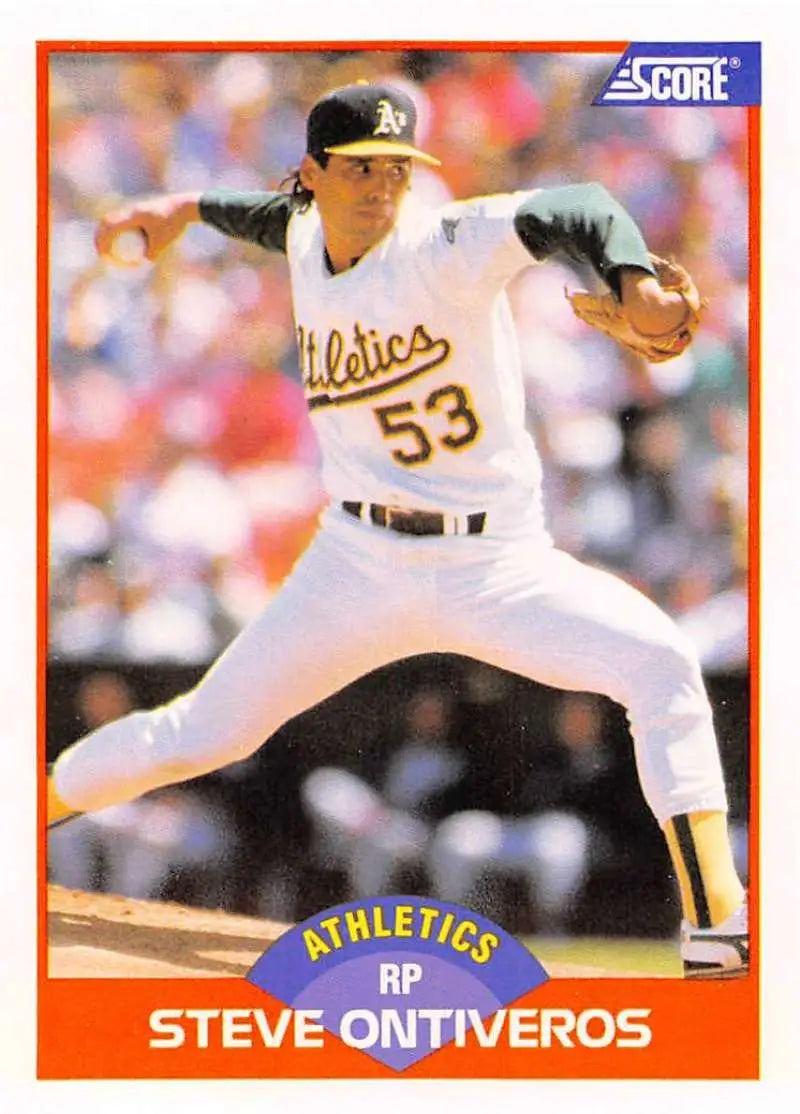 1989 Score #337 Steve Ontiveros NM-MT Oakland Athletics Baseball Card - Baseball Card Single