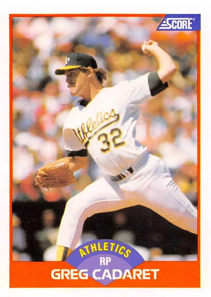 1989 Score #340 Greg Cadaret NM-MT Oakland Athletics Baseball Card - Baseball Card Single
