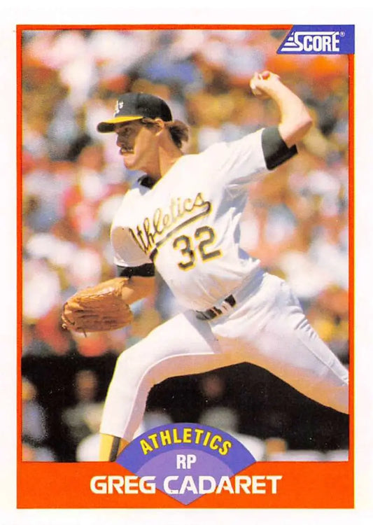 1989 Score #340 Greg Cadaret NM-MT Oakland Athletics Baseball Card - Baseball Card Single
