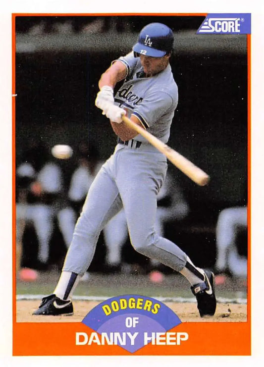 1989 Score #343 Danny Heep NM-MT Los Angeles Dodgers Baseball Card - Baseball Card Single