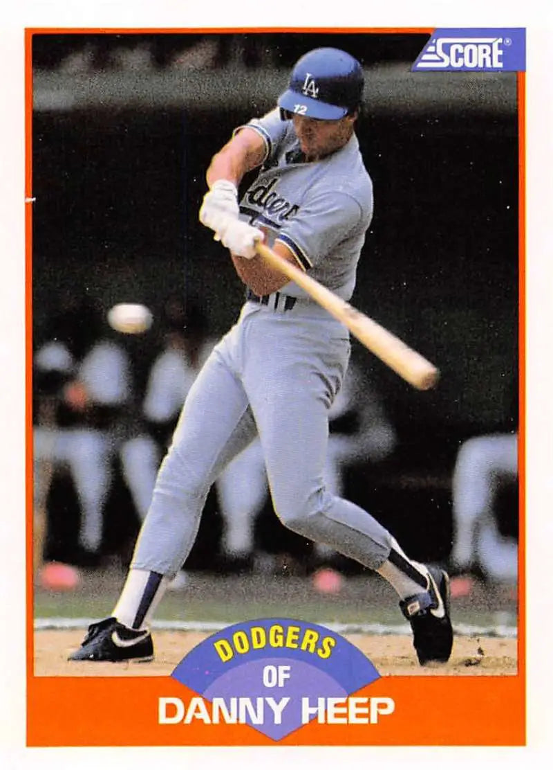 1989 Score #343 Danny Heep NM-MT Los Angeles Dodgers Baseball Card - Baseball Card Single