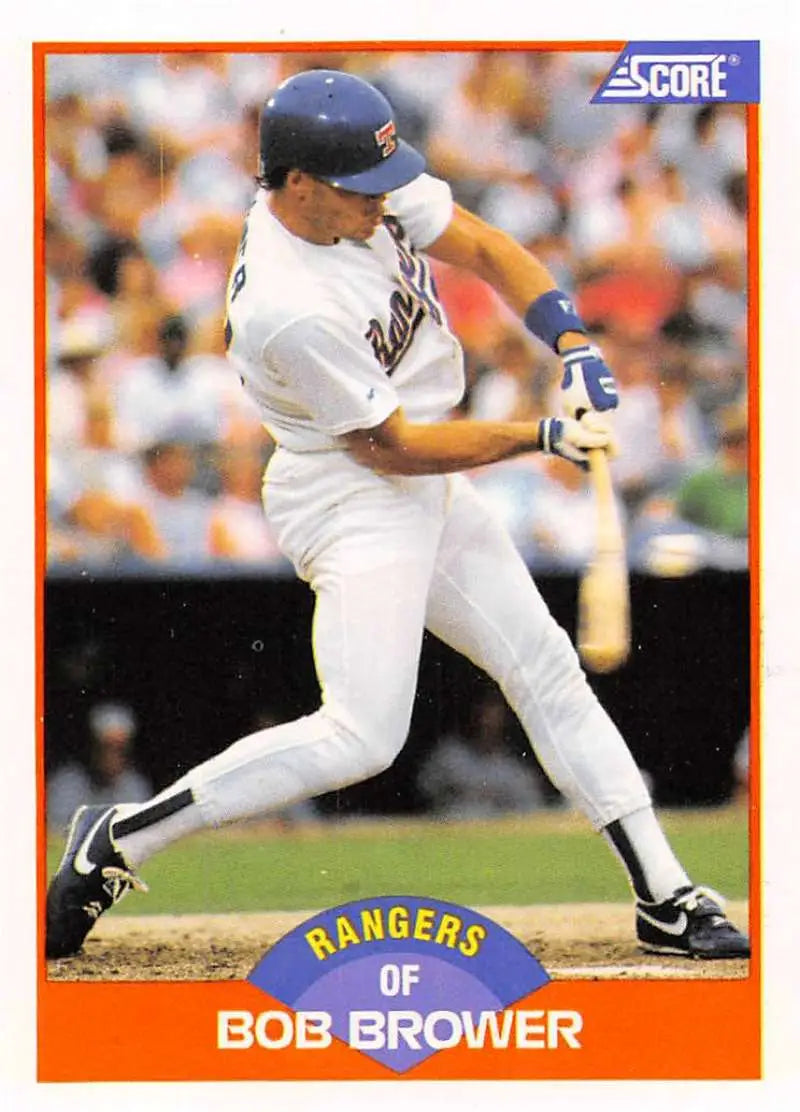 1989 Score #344 Bob Brower NM-MT Texas Rangers Baseball Card - Baseball Card Single