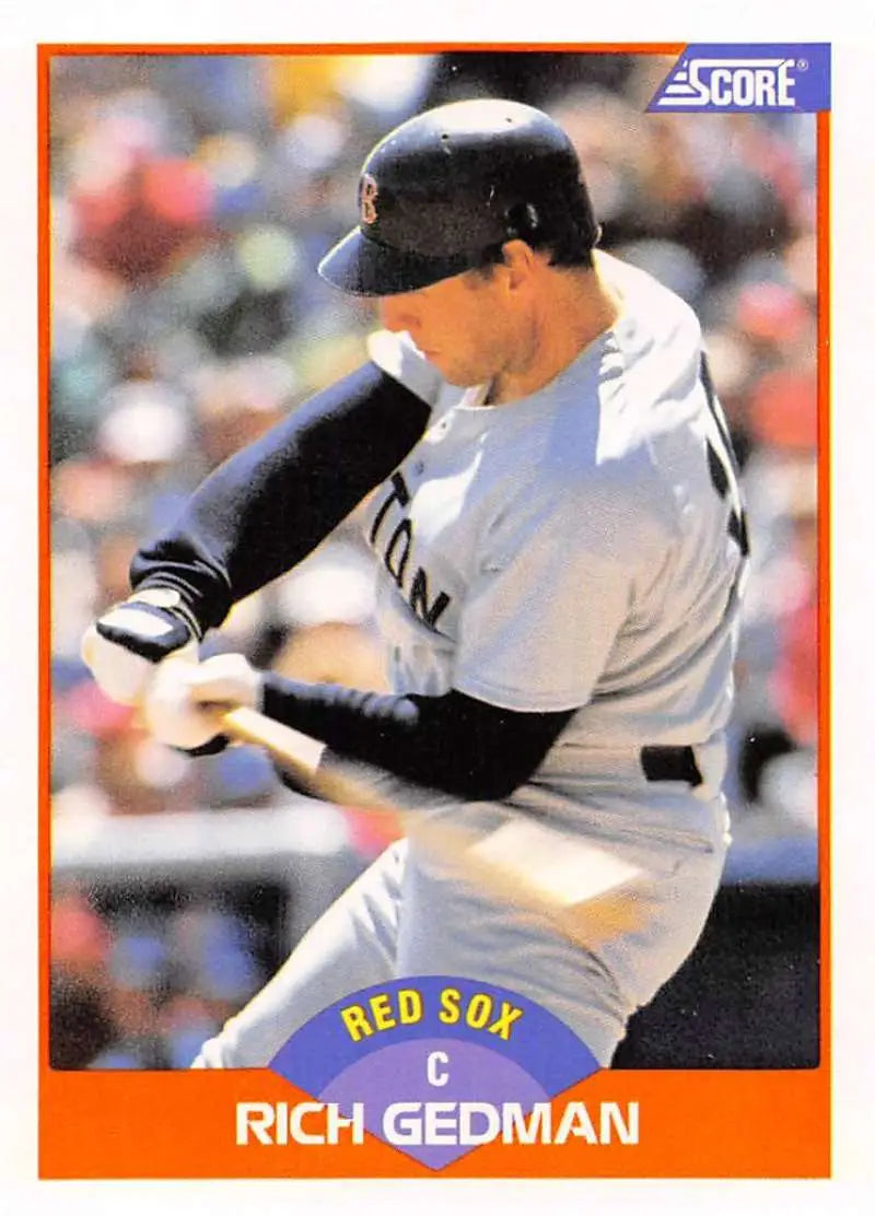 1989 Score #345 Rich Gedman NM-MT Boston Red Sox Baseball Card - Baseball Card Single
