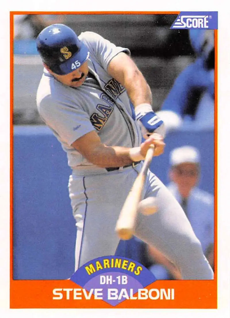 1989 Score #353 Steve Balboni NM-MT Seattle Mariners Baseball Card - Baseball Card Single