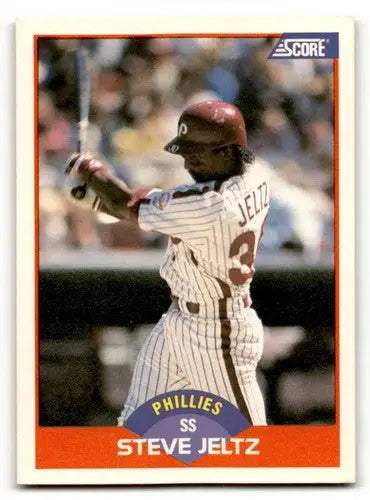 1989 Score Steve Jeltz Philadelphia Phillies baseball card, Jeltz Philadelphia Phillies collectible