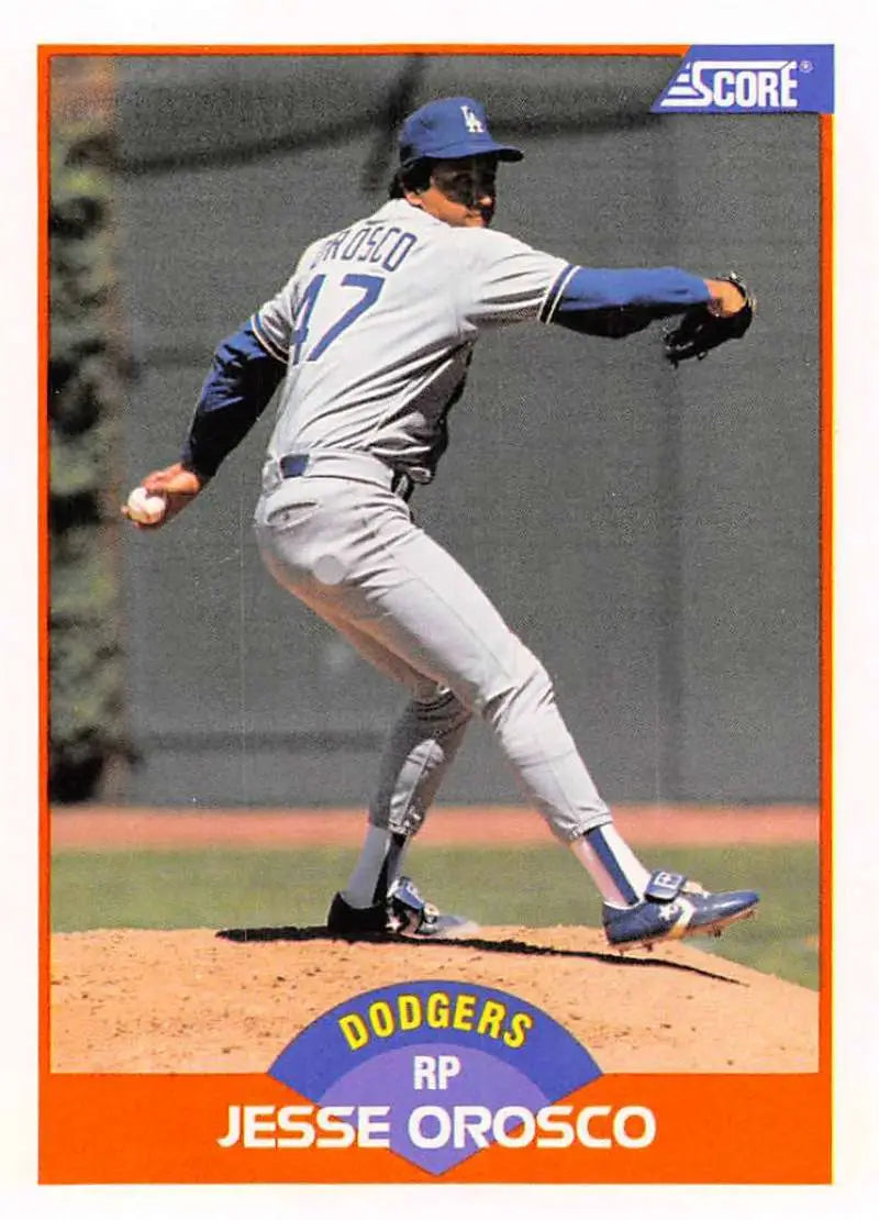 1989 Score #356 Jesse Orosco NM-MT Los Angeles Dodgers Baseball Card - Baseball Card Single