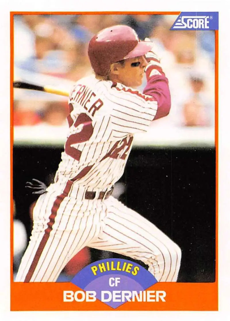 1989 Score #357 Bob Dernier NM-MT Philadelphia Phillies Baseball Card - Baseball Card Single