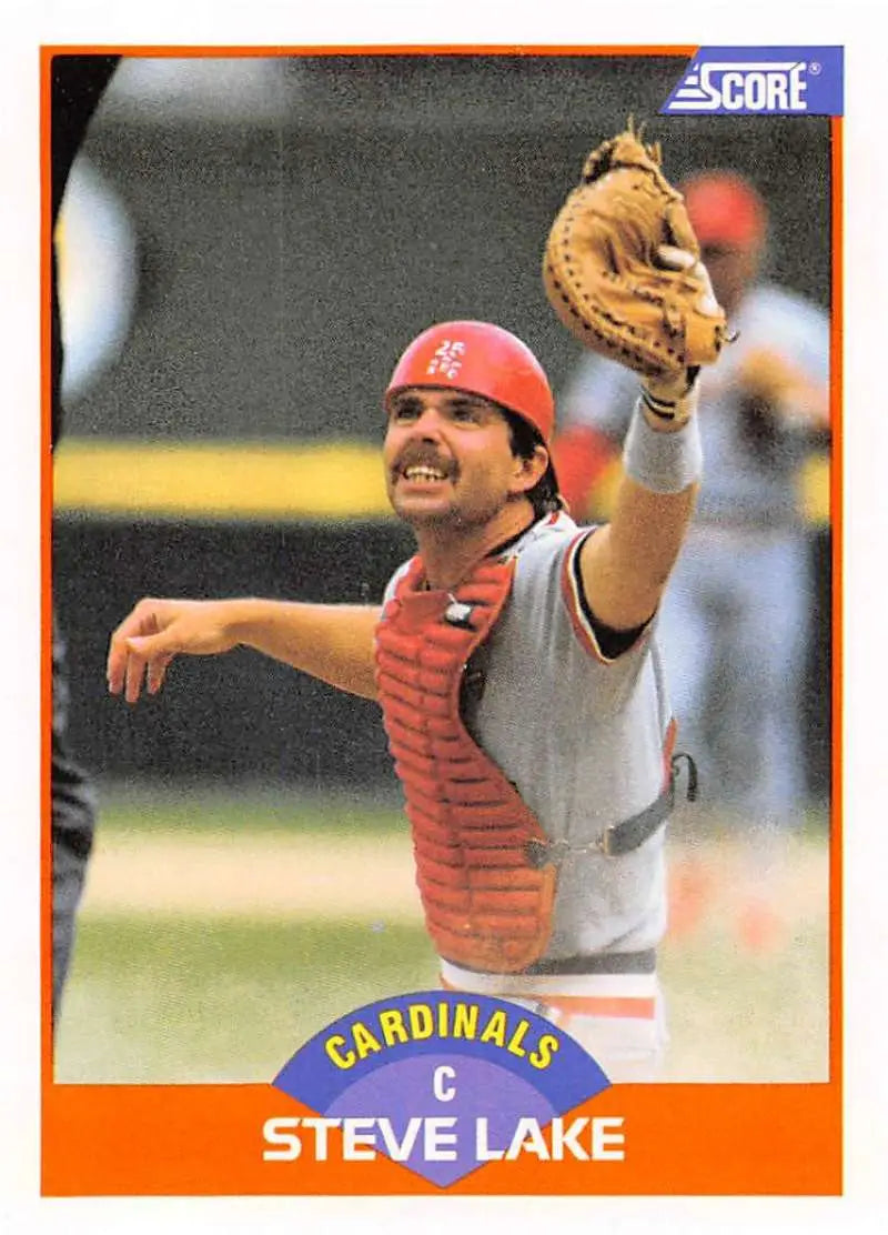 1989 Score #363 Steve Lake NM-MT St. Louis Cardinals Baseball Card - Baseball Card Single