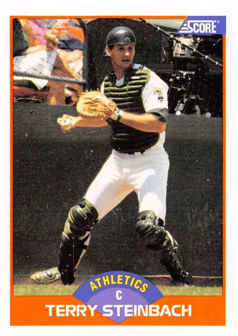 1989 Score #365 Terry Steinbach NM-MT Oakland Athletics Baseball Card - Baseball Card Single