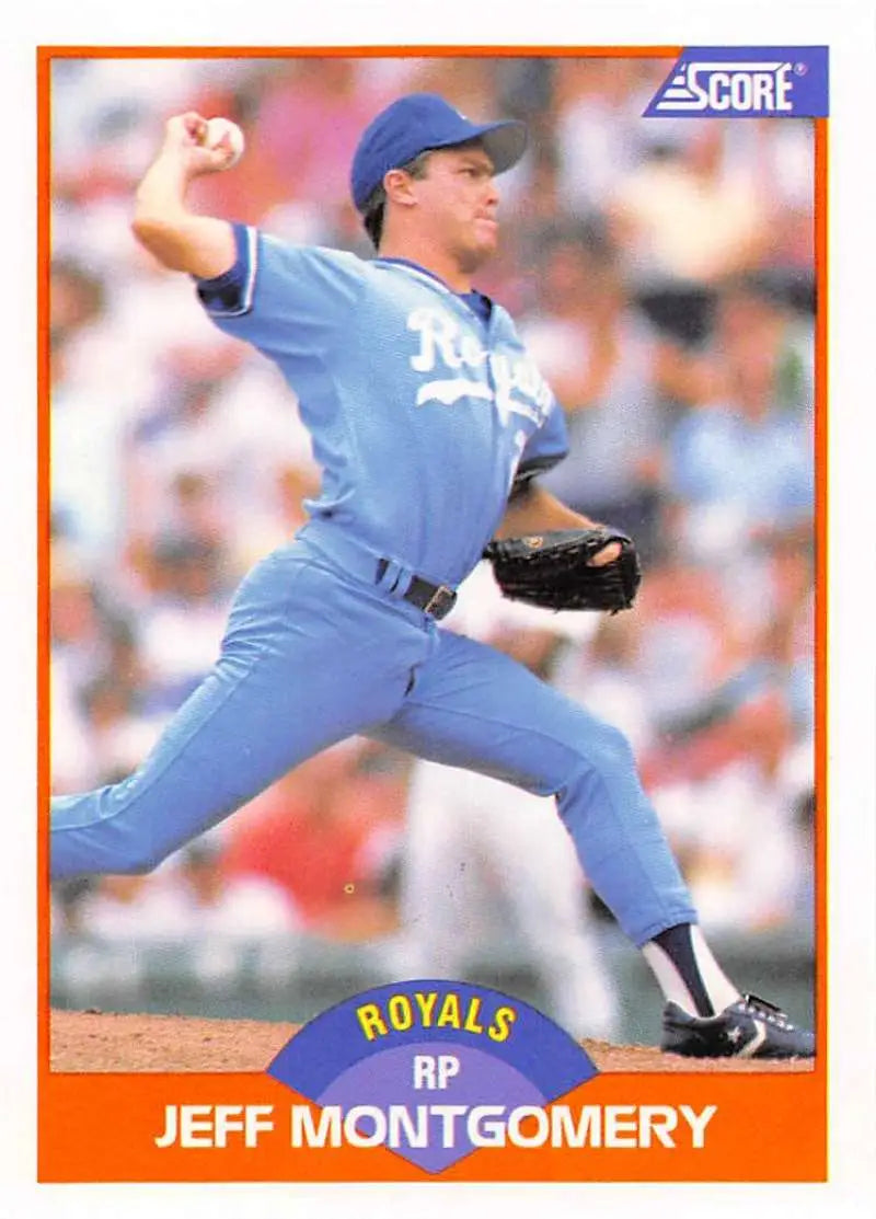 1989 Score #367 Jeff Montgomery NM-MT Kansas City Royals Baseball Card - Baseball Card Single