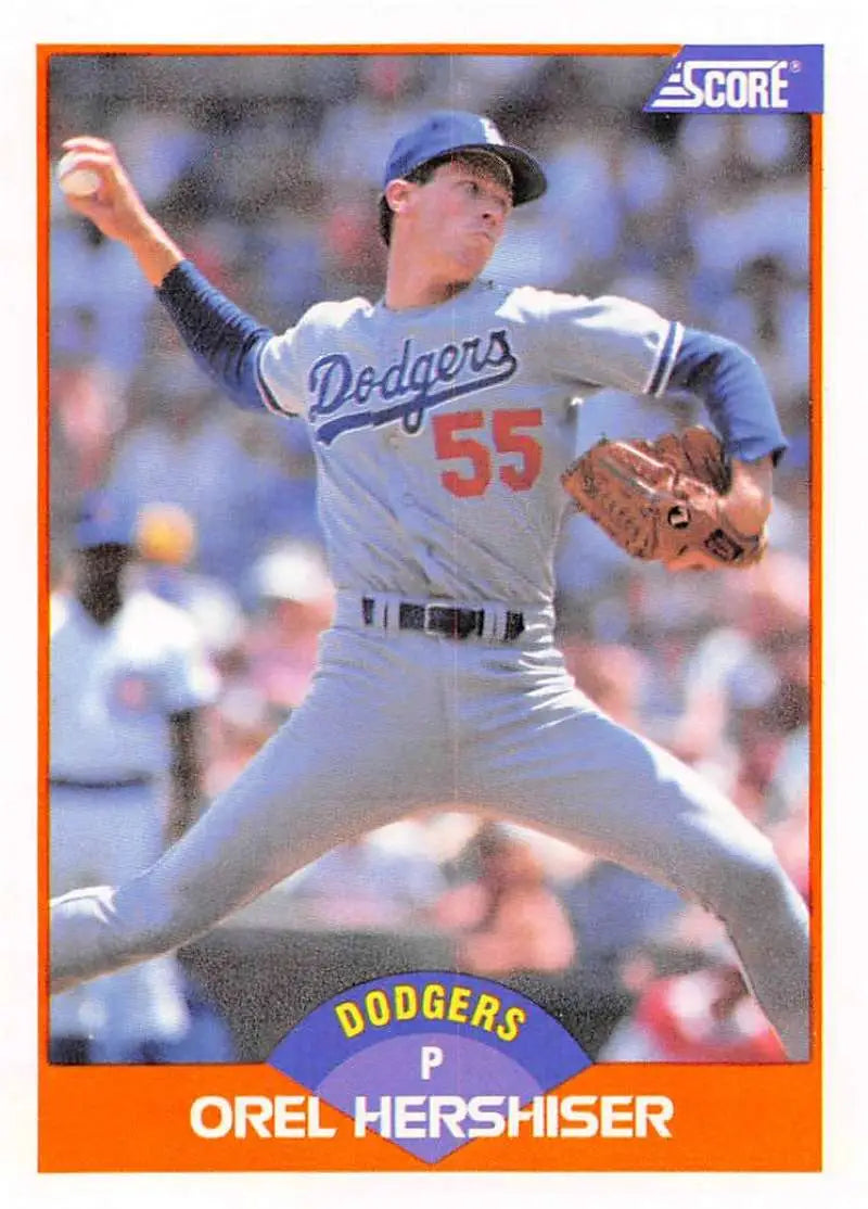 1989 Score #370 Orel Hershiser NM-MT Los Angeles Dodgers Baseball Card - Baseball Card Single