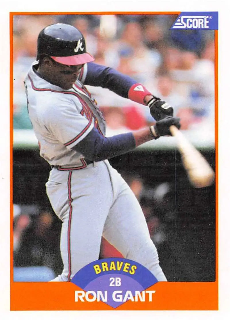 1989 Score #372 Ron Gant NM-MT Atlanta Braves Baseball Card - Baseball Card Single