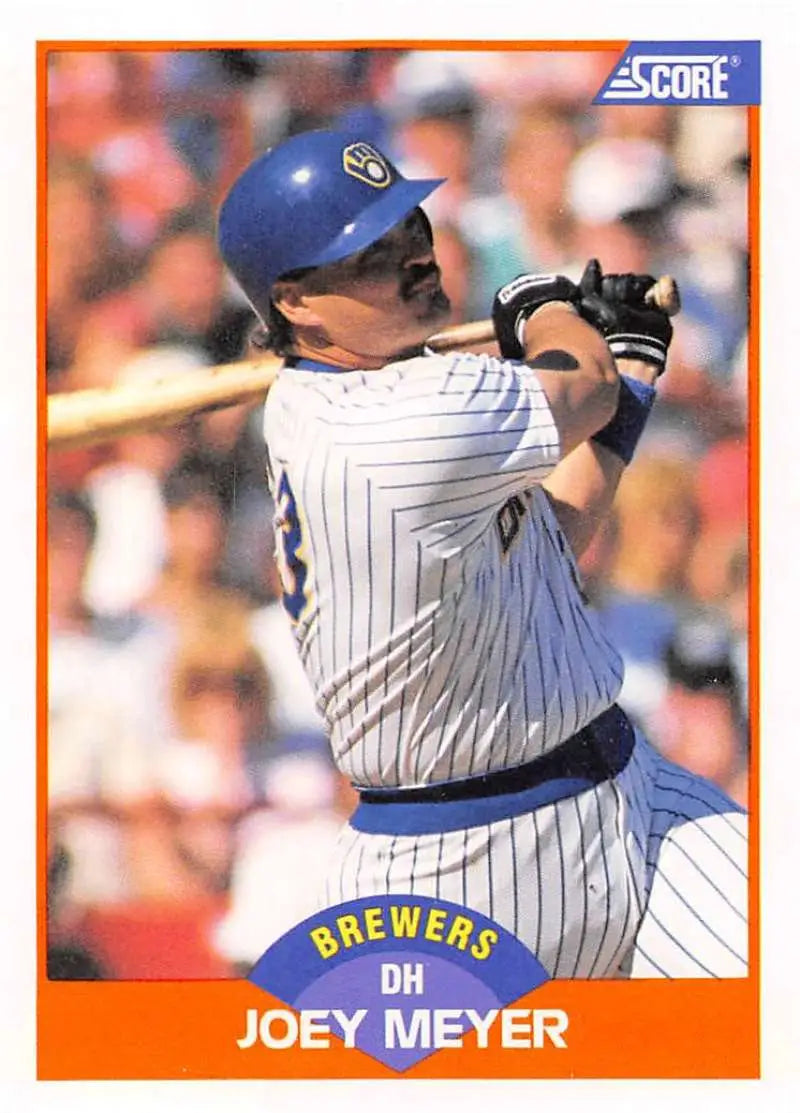1989 Score #374 Joey Meyer NM-MT Milwaukee Brewers Baseball Card - Baseball Card Single