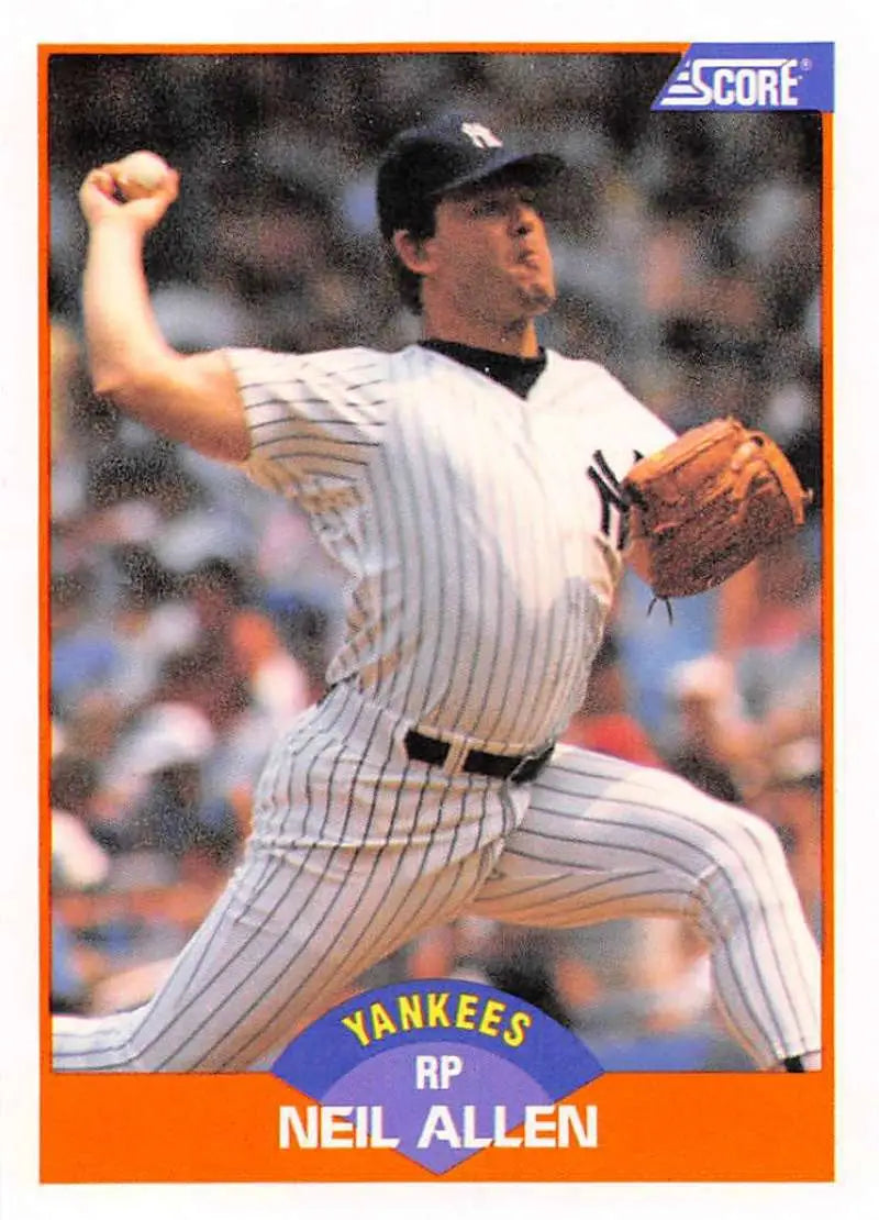 1989 Score #375 Neil Allen NM-MT New York Yankees Baseball Card - Baseball Card Single