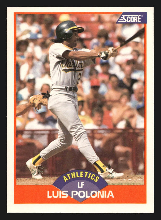 1989 Score #380 Luis Polonia Oakland Athletics - Baseball Card Single